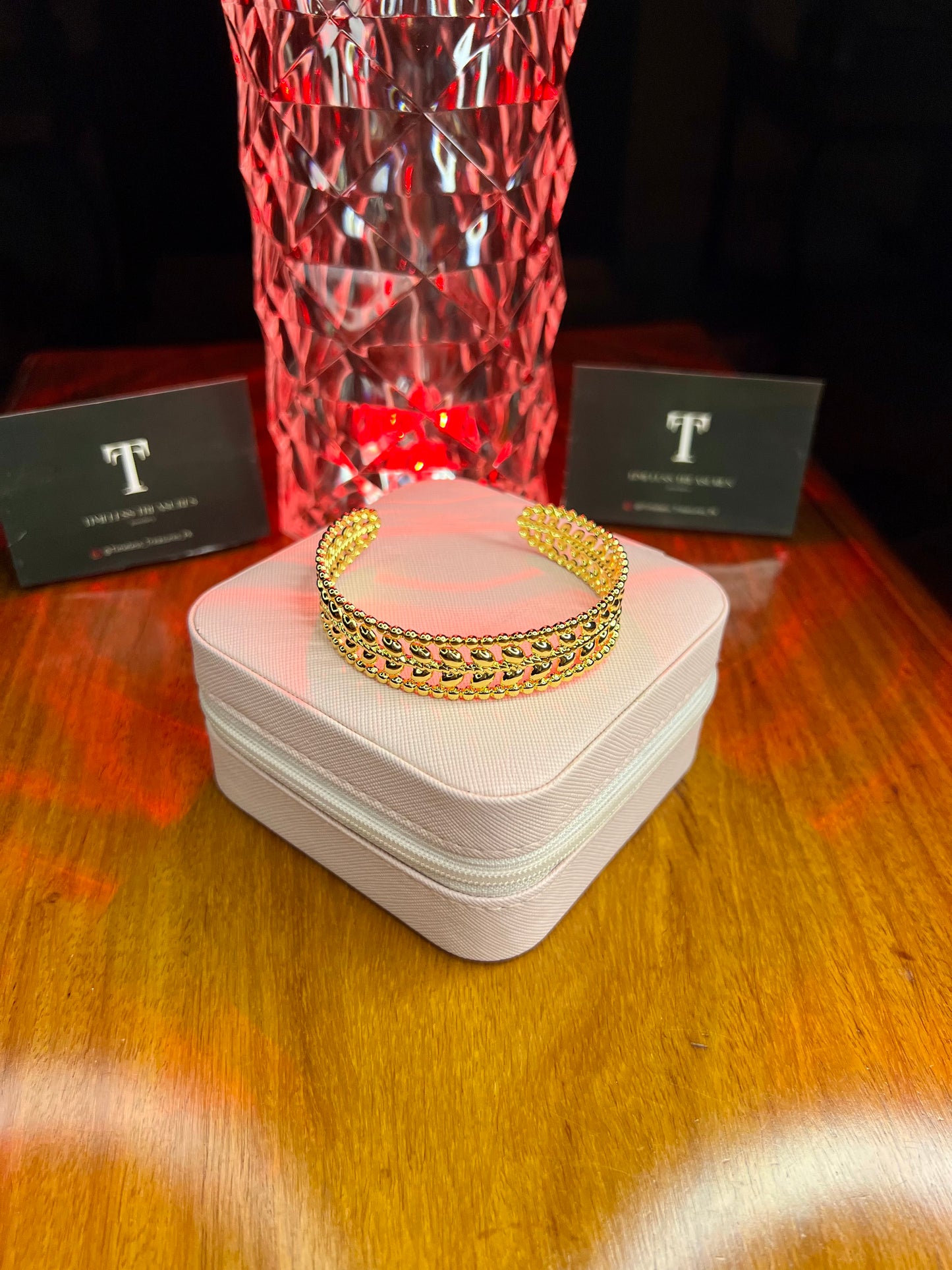 Premium Quality Stainless Steel 18k Golden Ember Adjustable Cuff