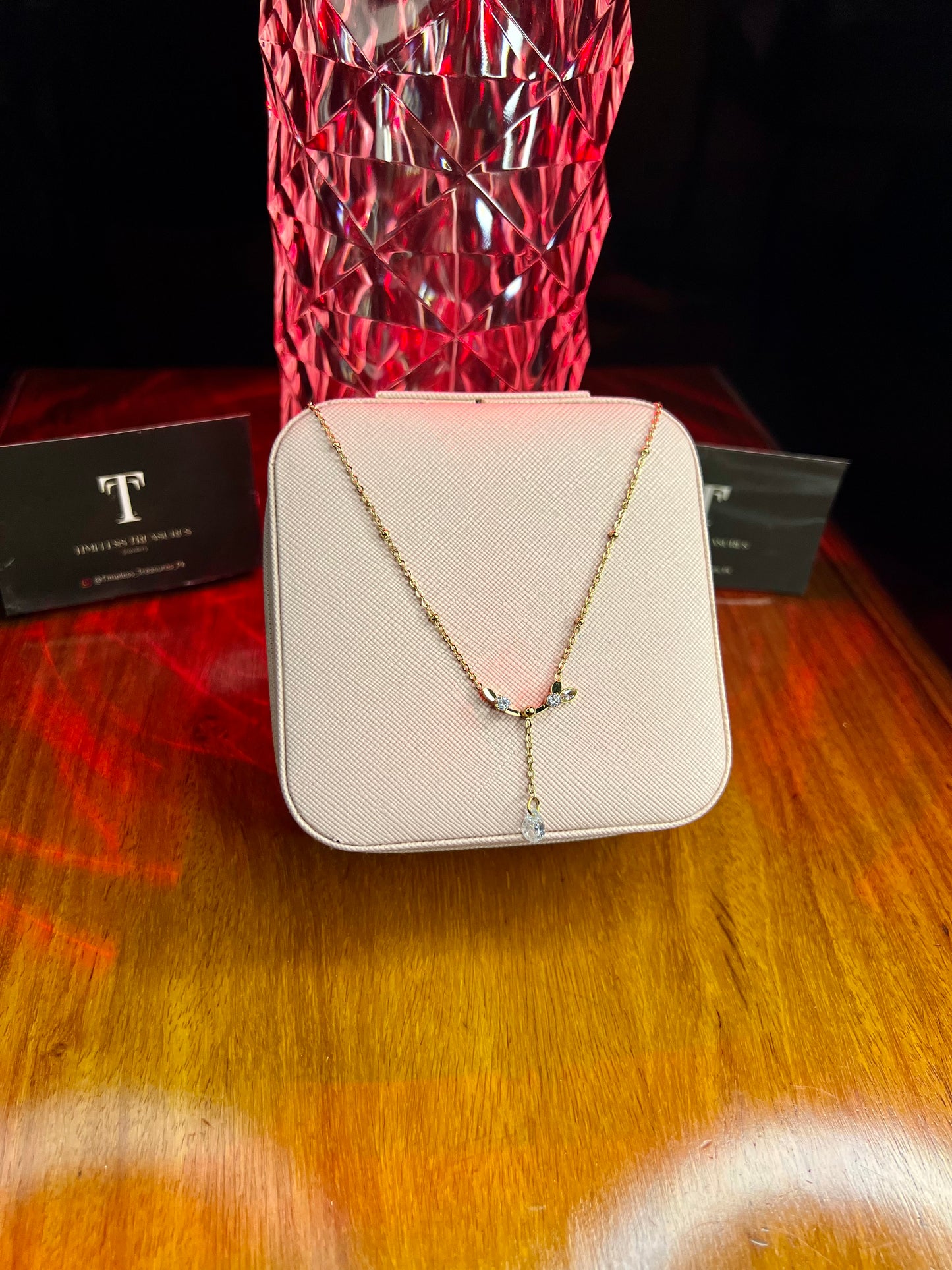 Premium Quality Stainless Steel 18k Eclora Stone Necklace