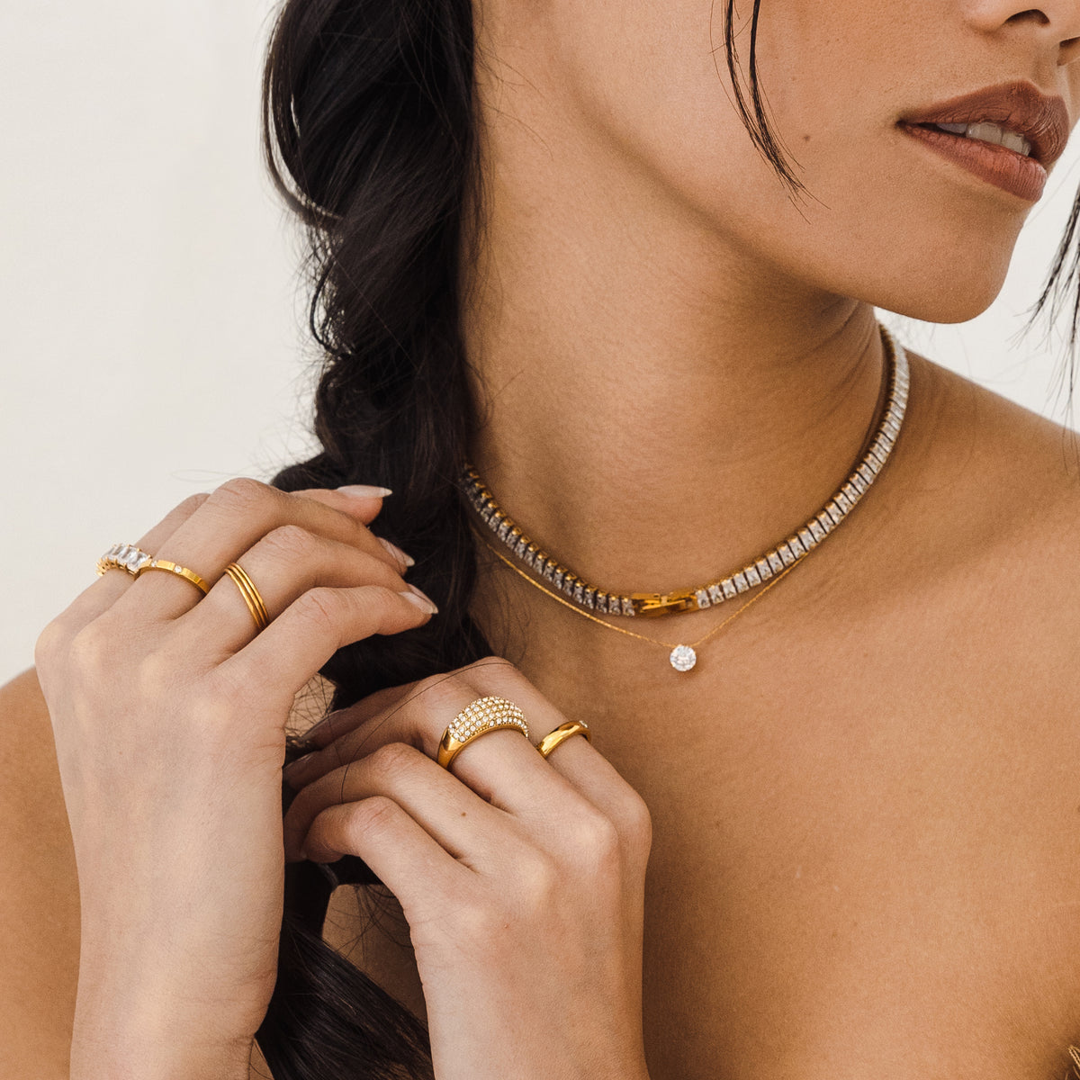 Premium Quality Stainless Steel 18k Crystal Crown Band