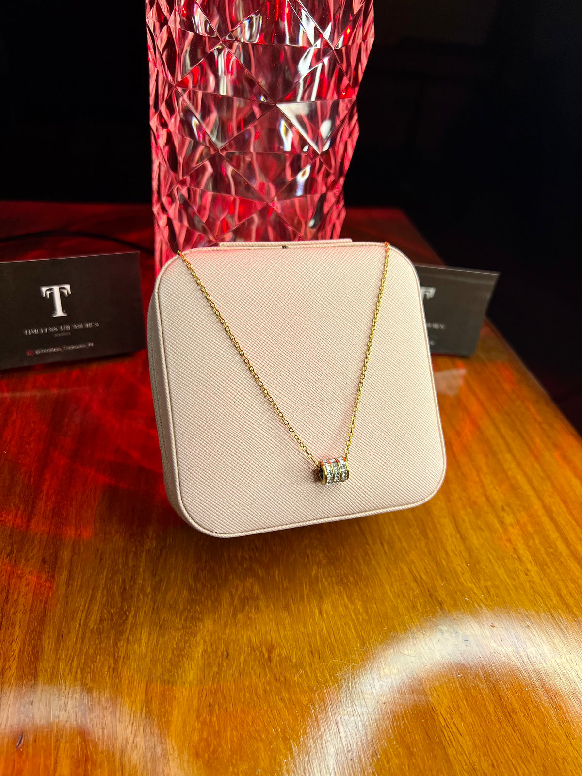 Premium Quality Stainless Steel 18k Crystal Trio Elegance