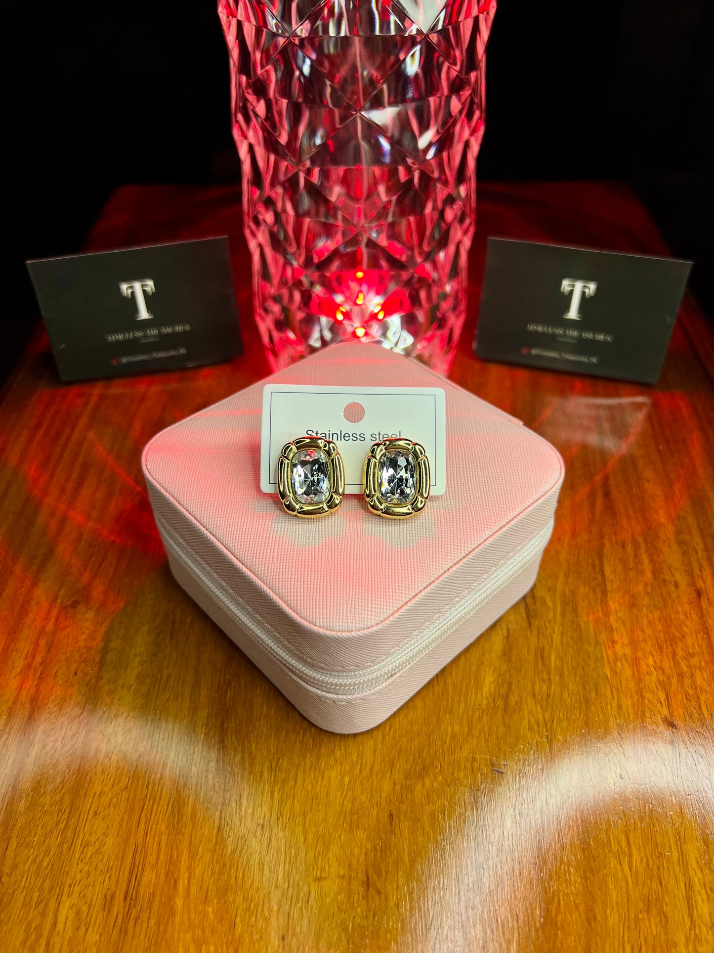 Premium Quality Stainless Steel 18k Ivory Crystal EarStuds