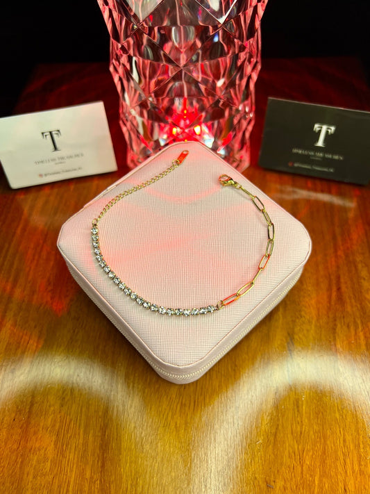 Premium Quality Stainless Steel 18k Crystal Link Elegance