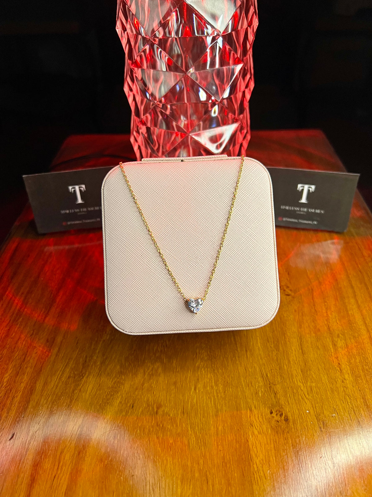 Premium Quality Stainless Steel 18k Diamond Heart Necklace