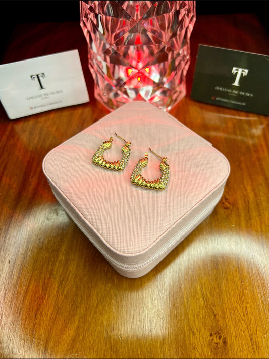 Premium Quality Stainless Steel 18k Zircon Gold Hoops
