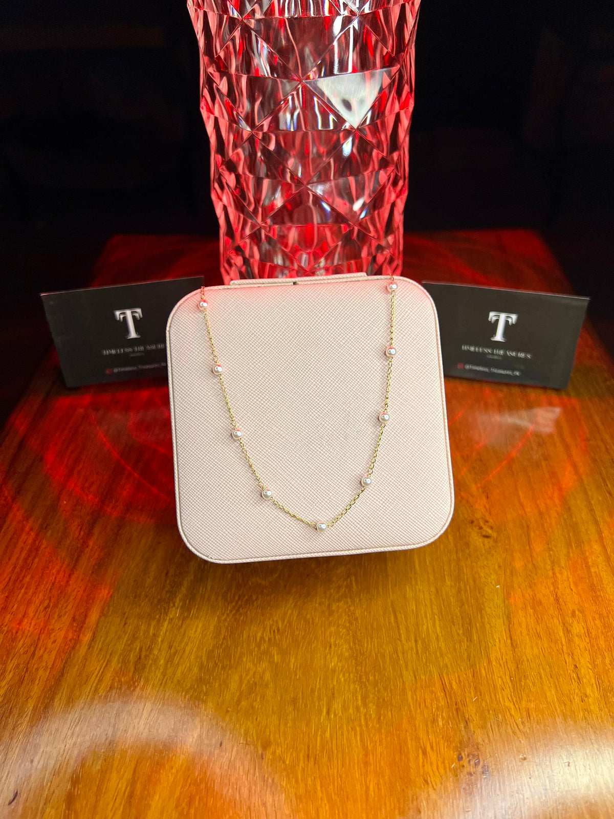 Premium Quality Stainless Steel 18k Nova Pearl Chain Necklace