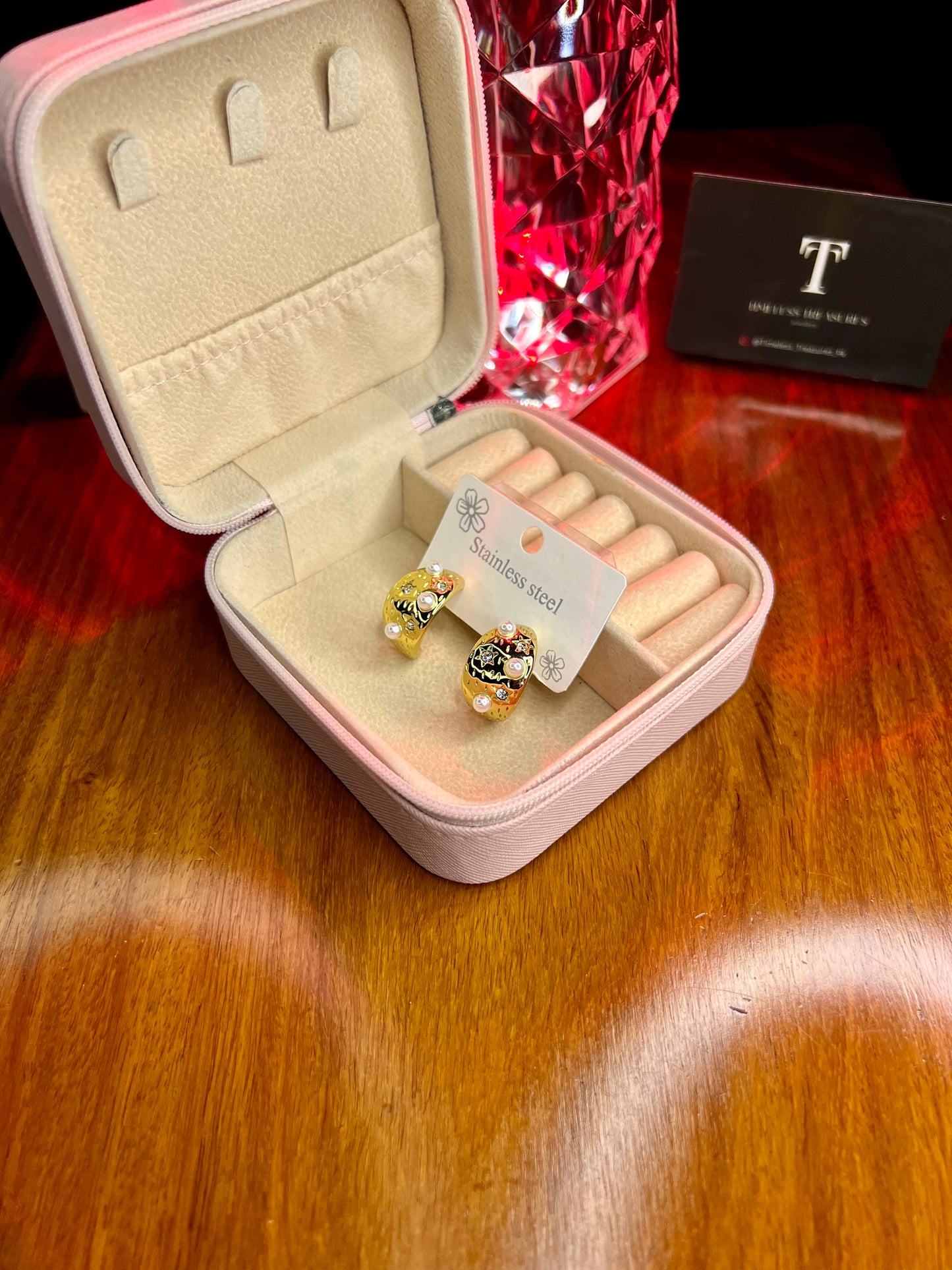 Premium Quality Stainless Steel 18k Vintage Blossom Gold Earrings