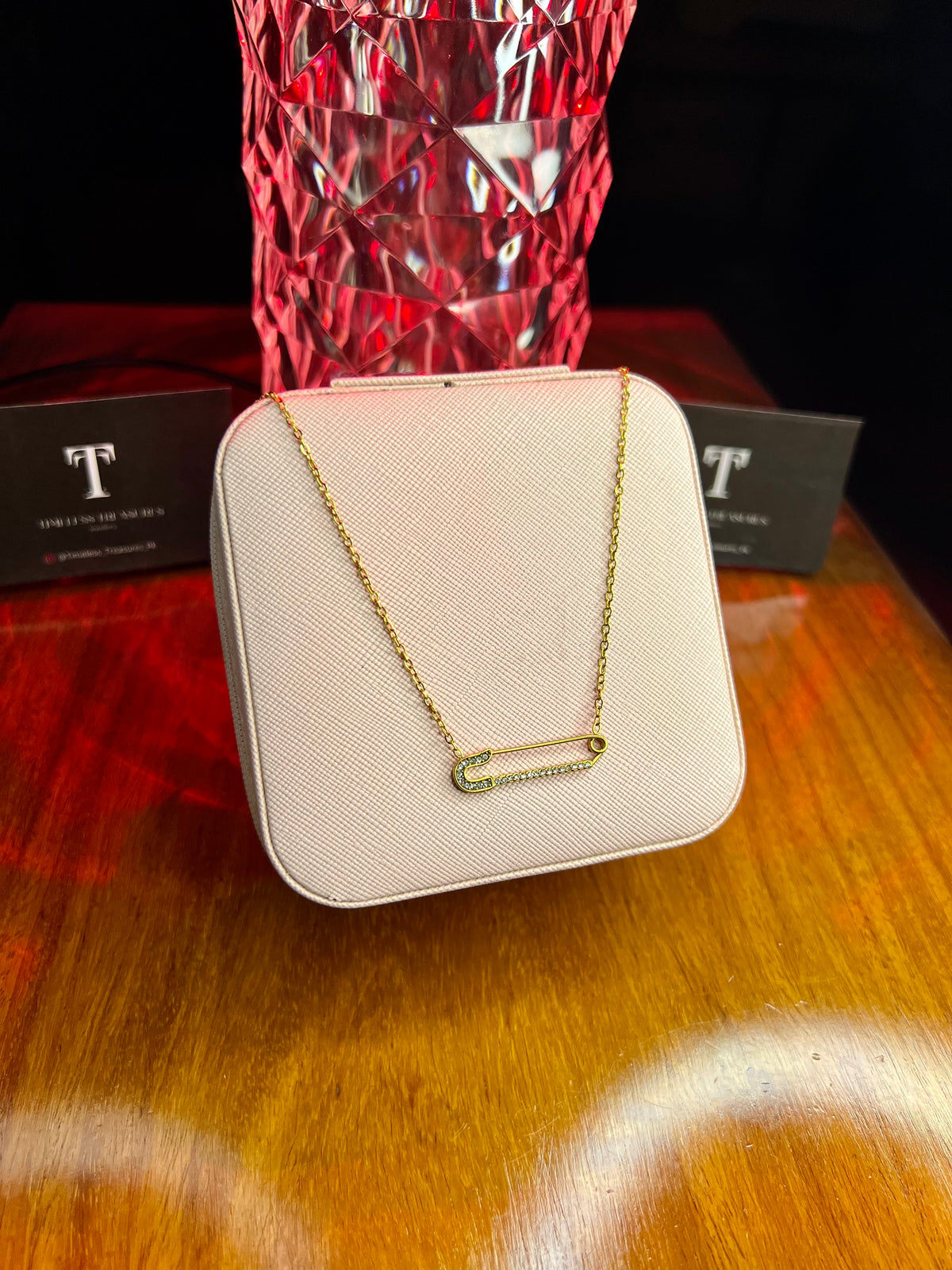 Premium Quality Stainless Steel 18k The Safety Pin Necklace