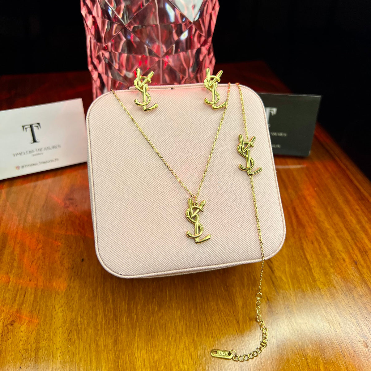 Premium Quality Stainless Steel 18k YSL 3pc Complete Set