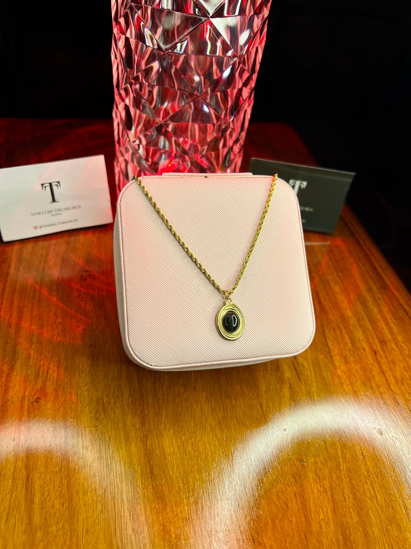 Premium Quality Stainless Steel 18k Black Opal Rope Chain Necklace