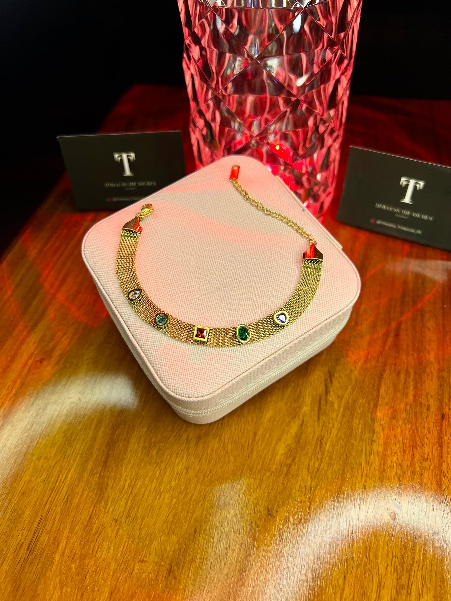 Premium Quality Stainless Steel 18k Rainbow Mesh Luxury Bracelet