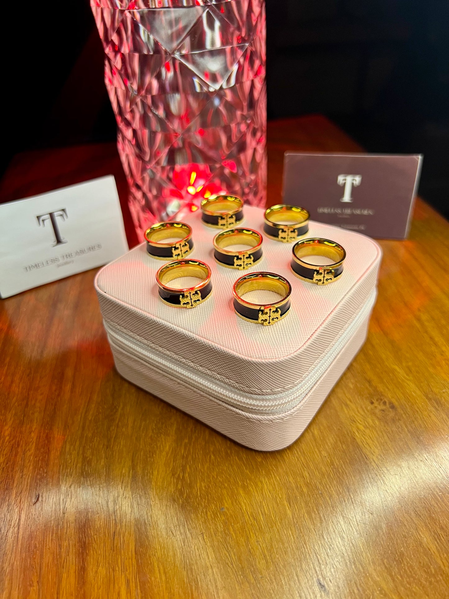 Premium Quality Stainless Steel 18k Black Tory Ring