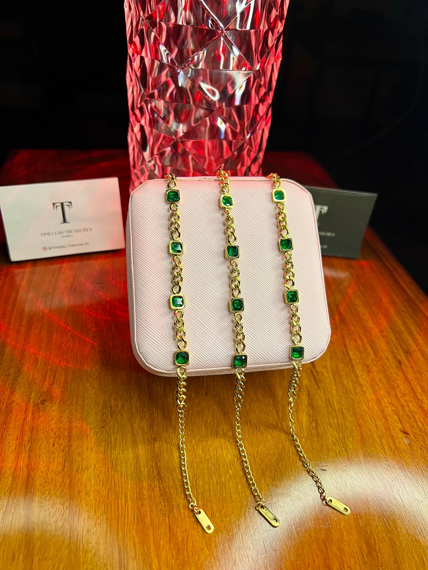 Premium Quality Stainless Steel 18k Elara Green Bracelet