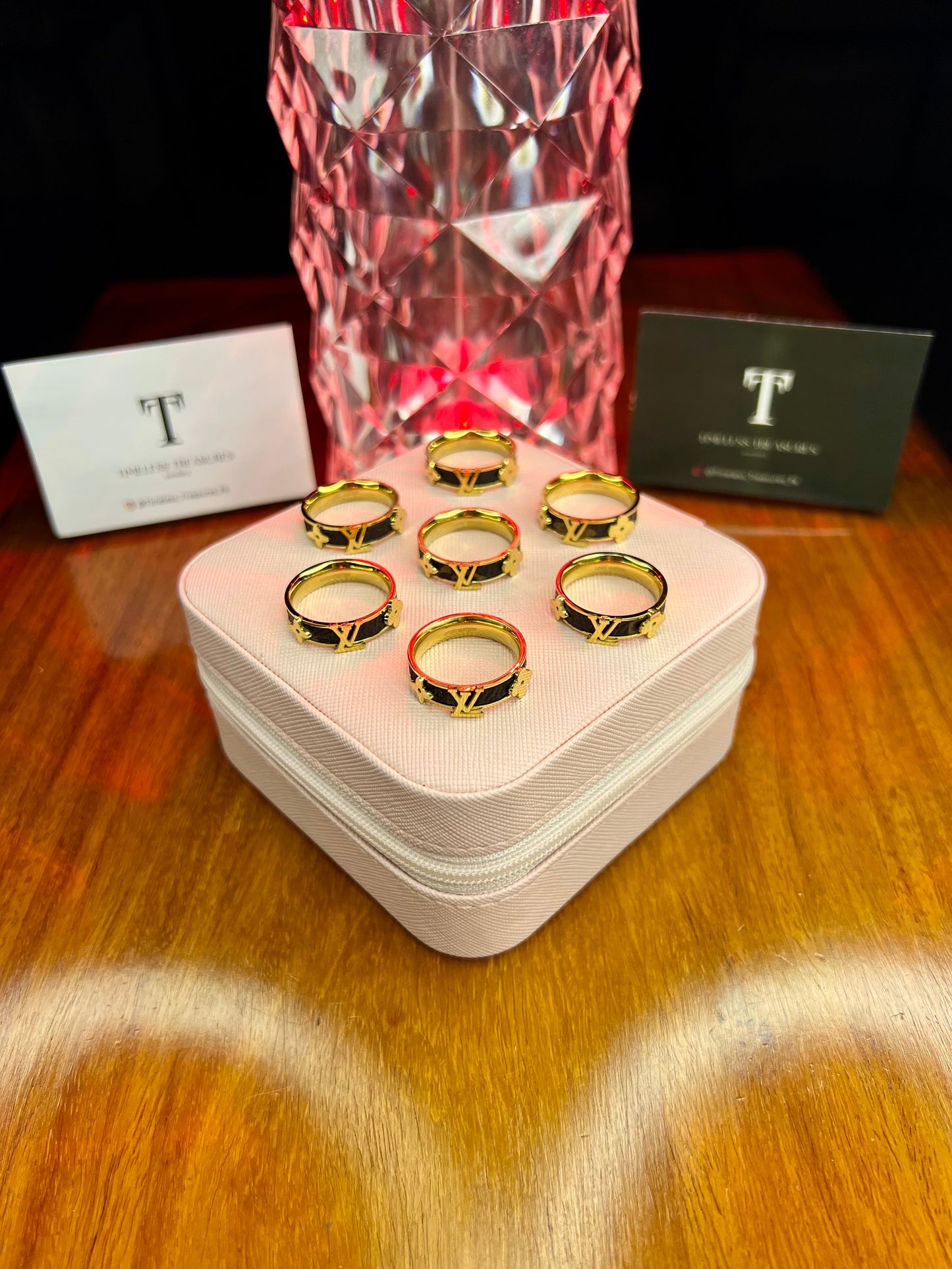 Premium Quality Stainless Steel 18k Lv Gold Ring