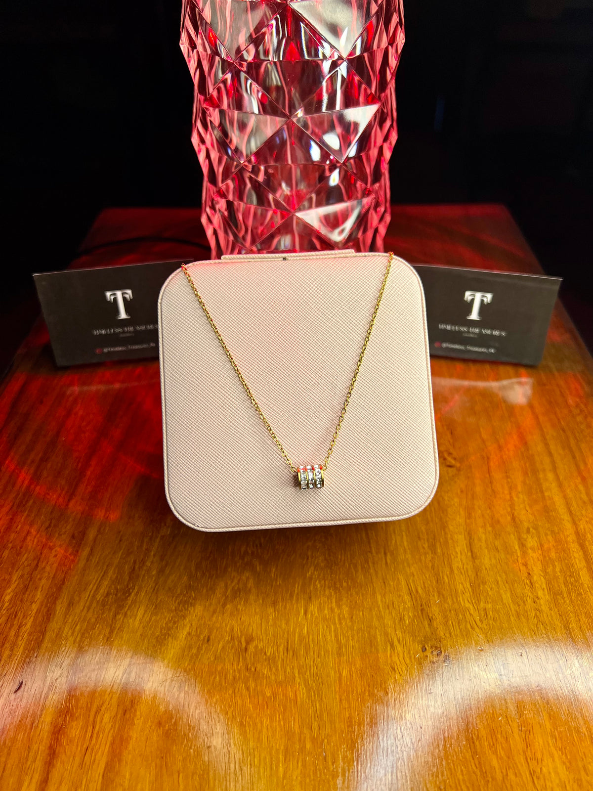 Premium Quality Stainless Steel 18k Crystal Trio Elegance