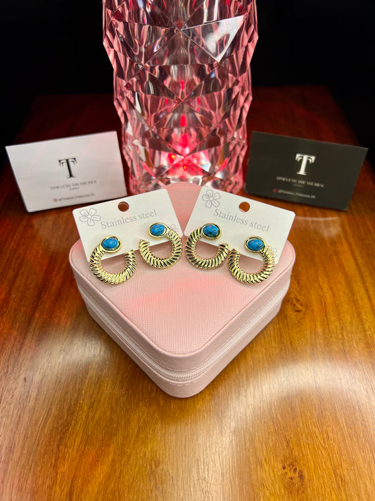 Premium Quality Stainless Steel 18k Feroza Earrings