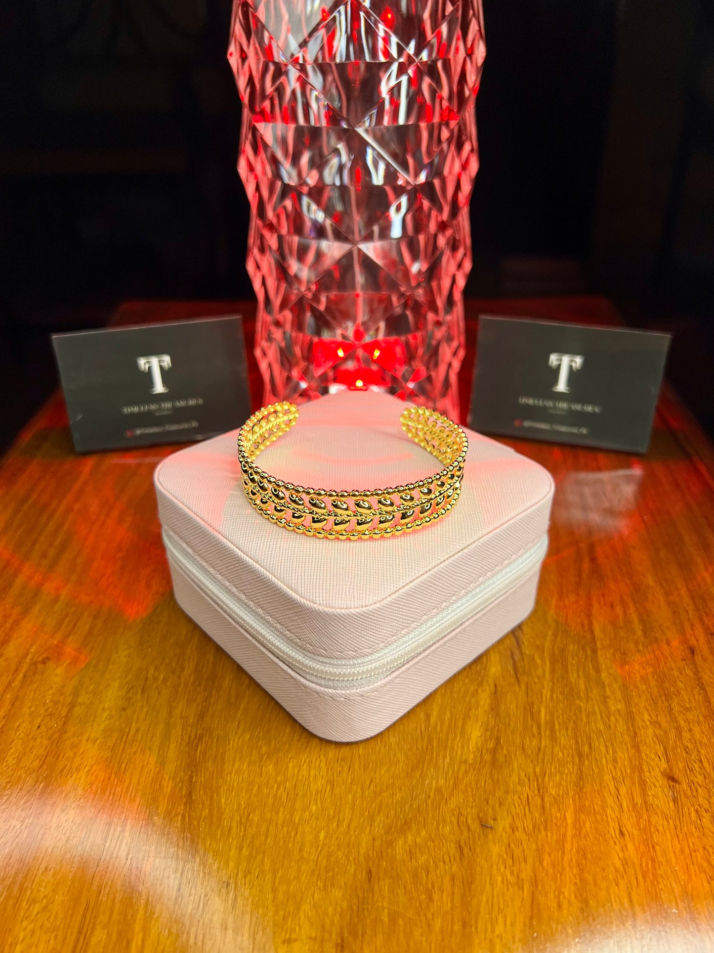 Premium Quality Stainless Steel 18k Golden Ember Adjustable Cuff