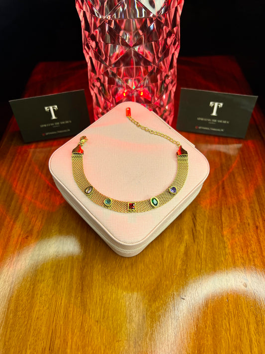 Premium Quality Stainless Steel 18k Rainbow Mesh Luxury Bracelet
