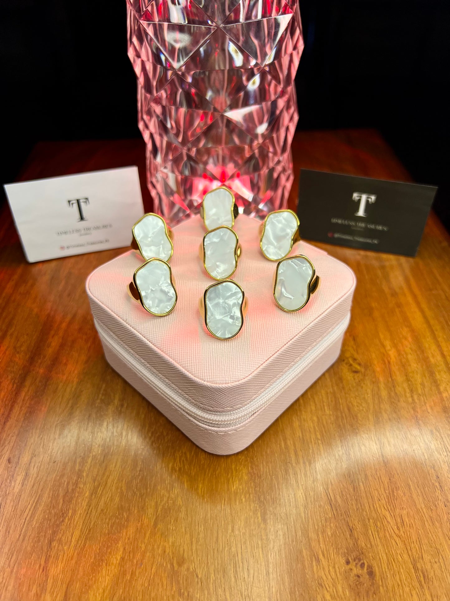 Premium Quality Stainless Steel 18k White Bloom Luxury Ring