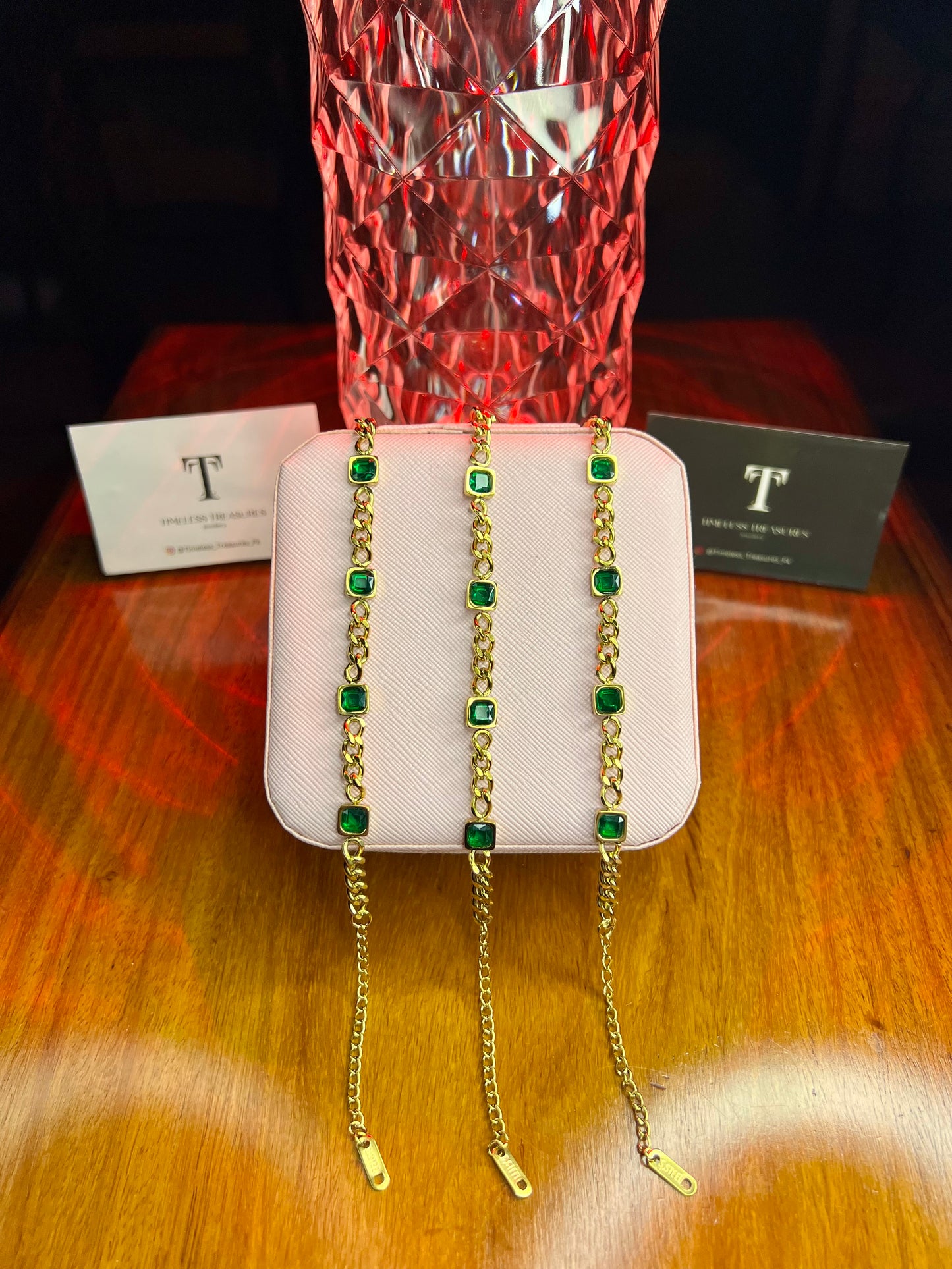 Premium Quality Stainless Steel 18k Elara Green Bracelet
