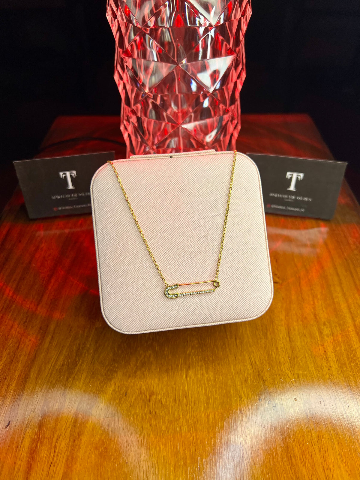 Premium Quality Stainless Steel 18k The Safety Pin Necklace