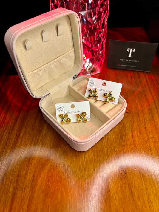 Premium Quality Stainless Steel 18k Bloomea Gold Earrings