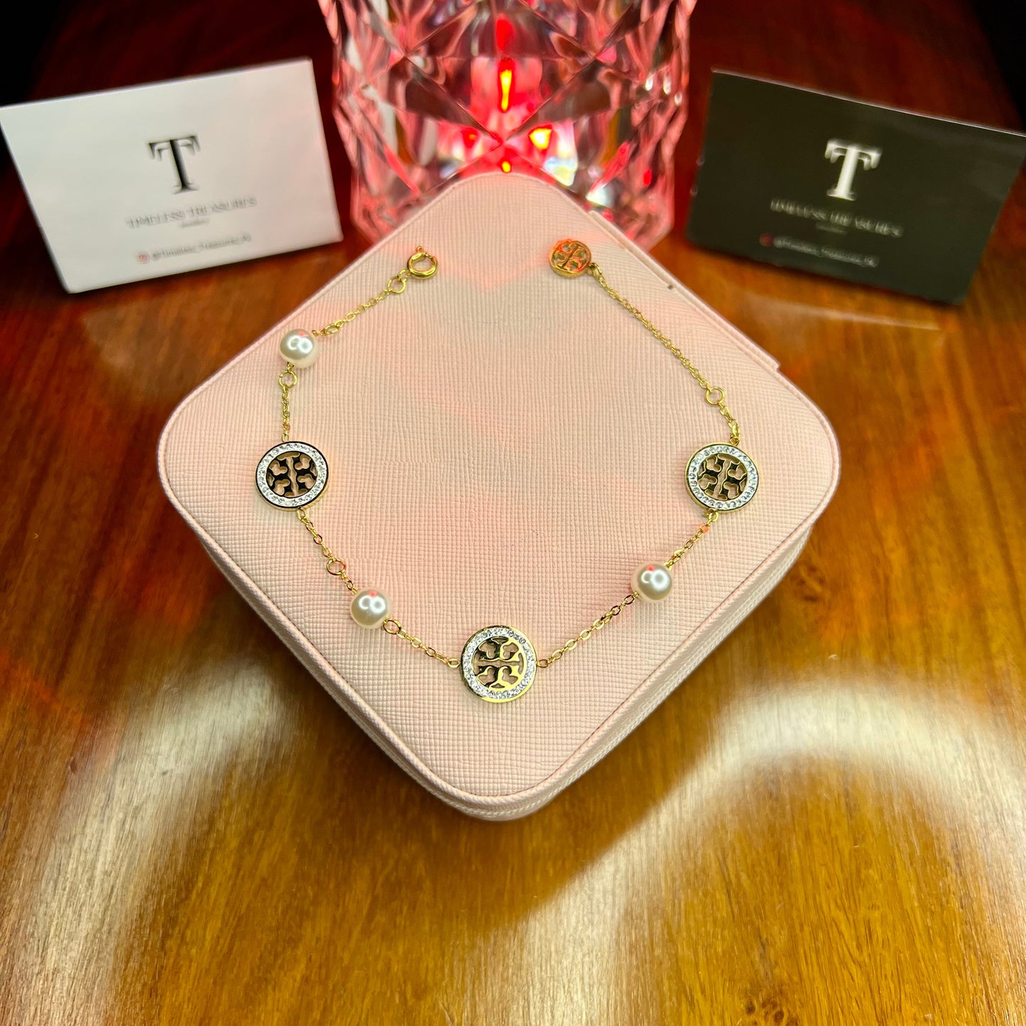 Premium Quality Stainless Steel 18k Tory Pearl Luxury Bracelet