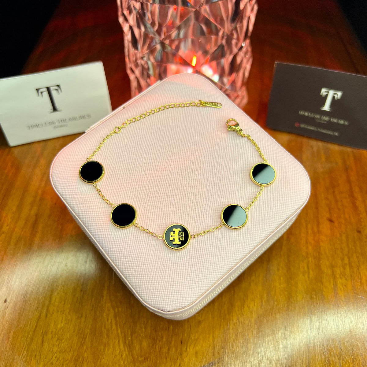 Premium Quality Stainless Steel 18k 5 Motifs Tory Burch Bracelet