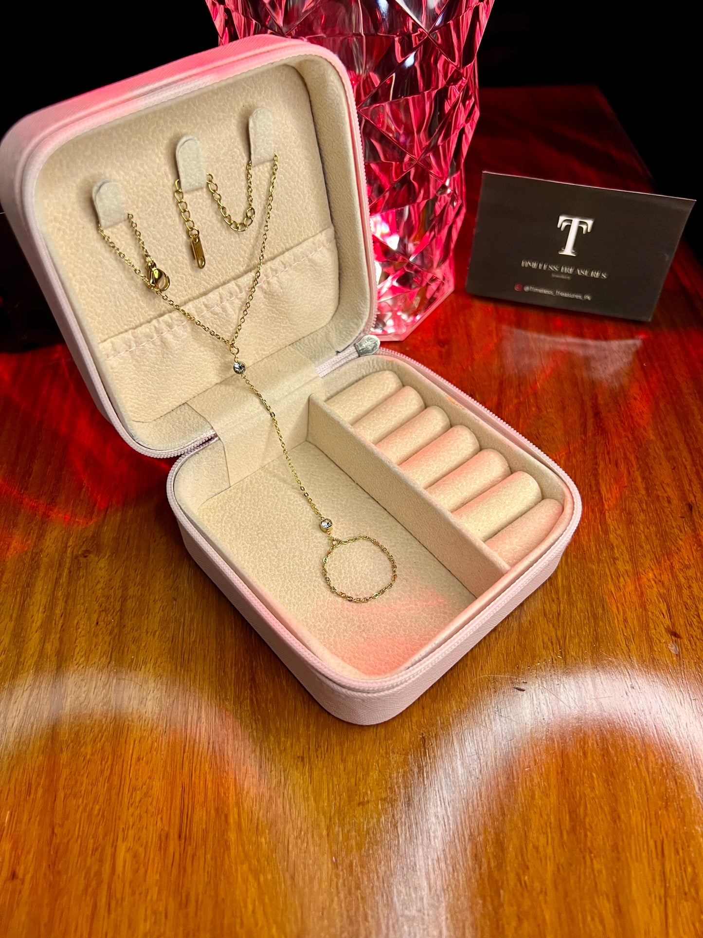 Premium Quality Stainless Steel 18k Duo Stone HandChain