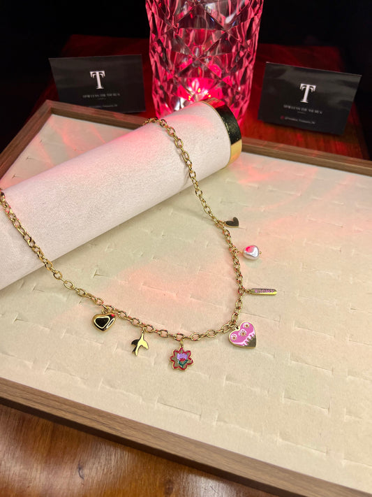 Premium Quality Stainless Steel 18k Amour Charm Necklace