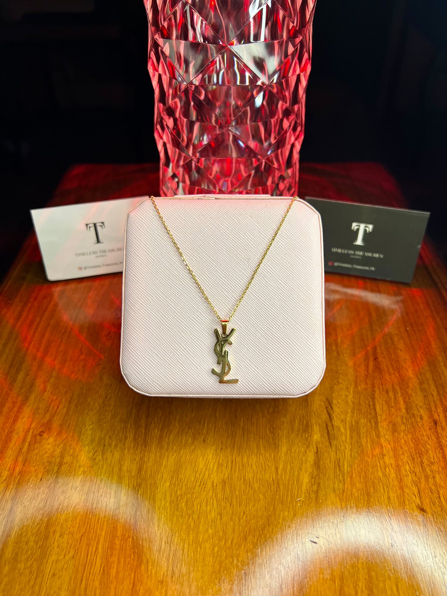 Premium Quality Stainless Steel 18k YSL Gold Necklace