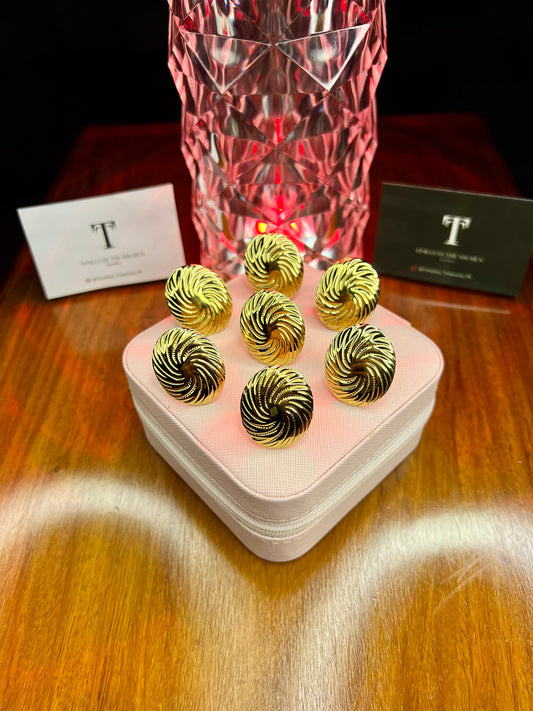Premium Quality Stainless Steel 18k Textured Sphere Ring