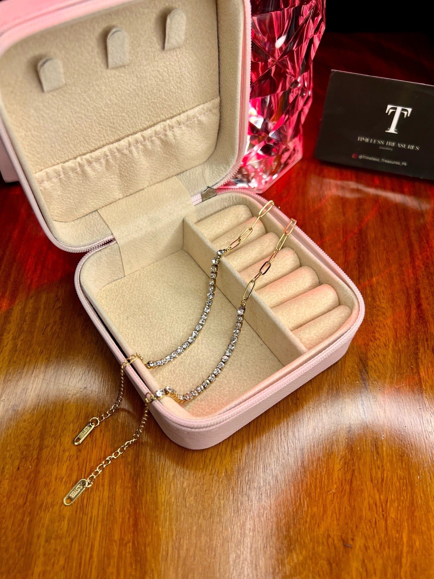 Premium Quality Stainless Steel 18k Crystal Link Elegance