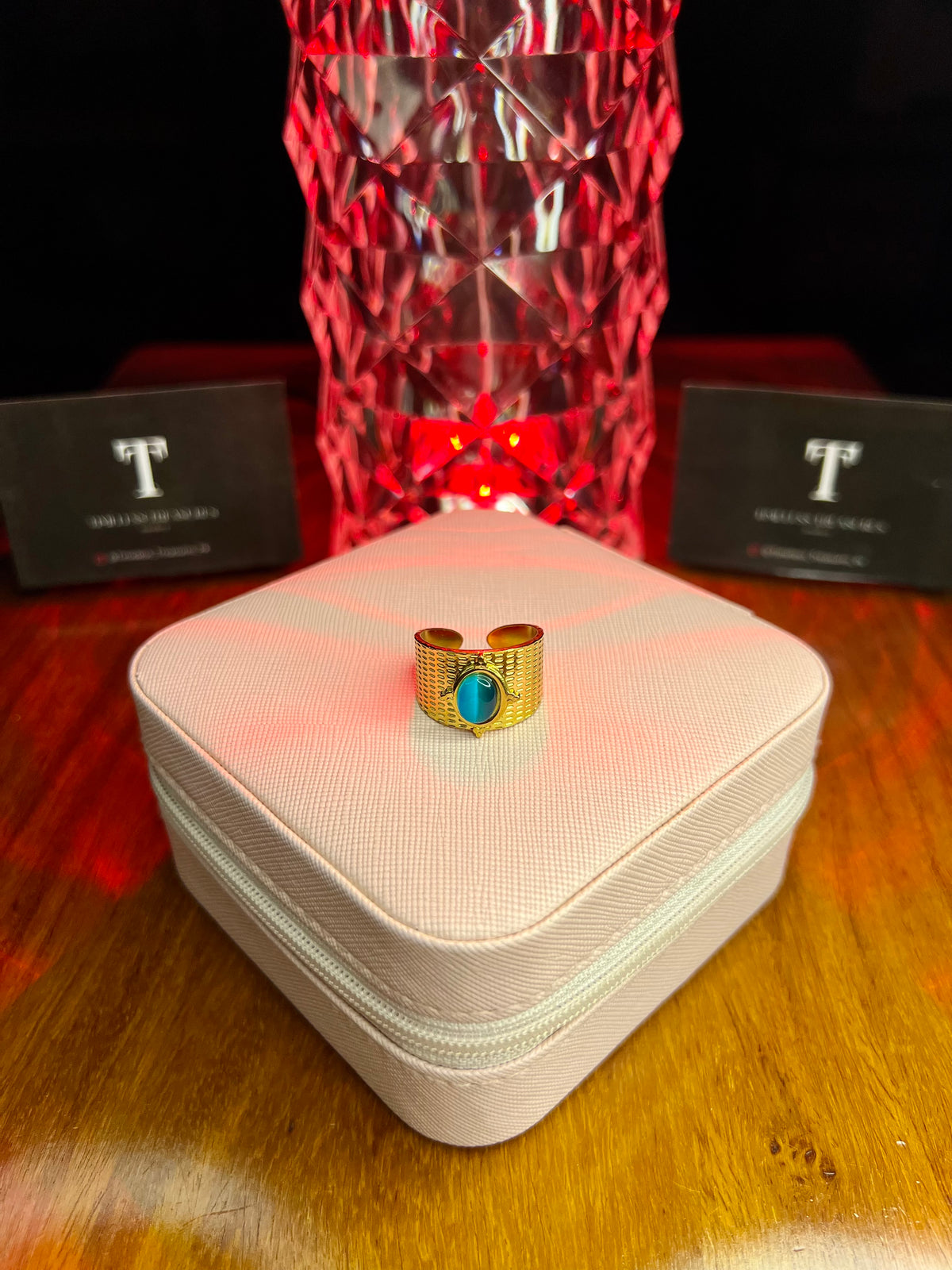 Premium Quality Stainless Steel 18k Divine Turquoise Statement Ring
