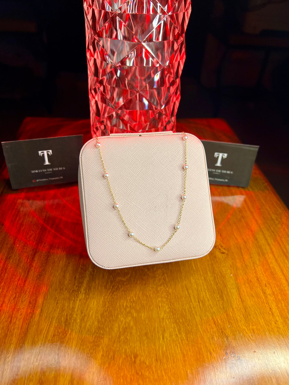 Premium Quality Stainless Steel 18k Nova Pearl Chain Necklace