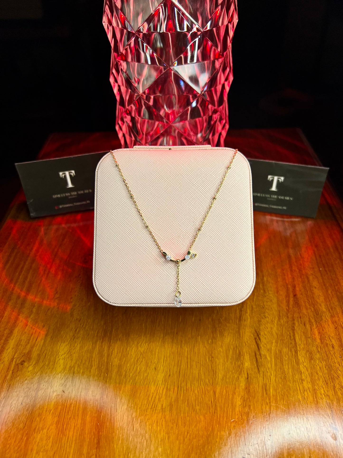 Premium Quality Stainless Steel 18k Eclora Stone Necklace