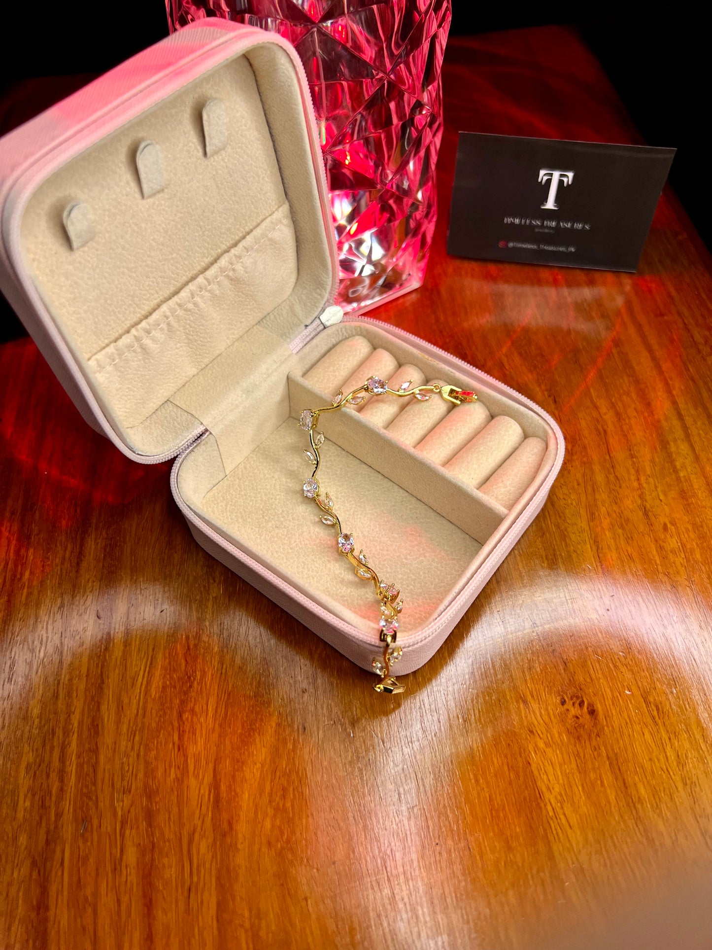 Premium Quality Stainless Steel 18k Crystal Tulip Bracelet