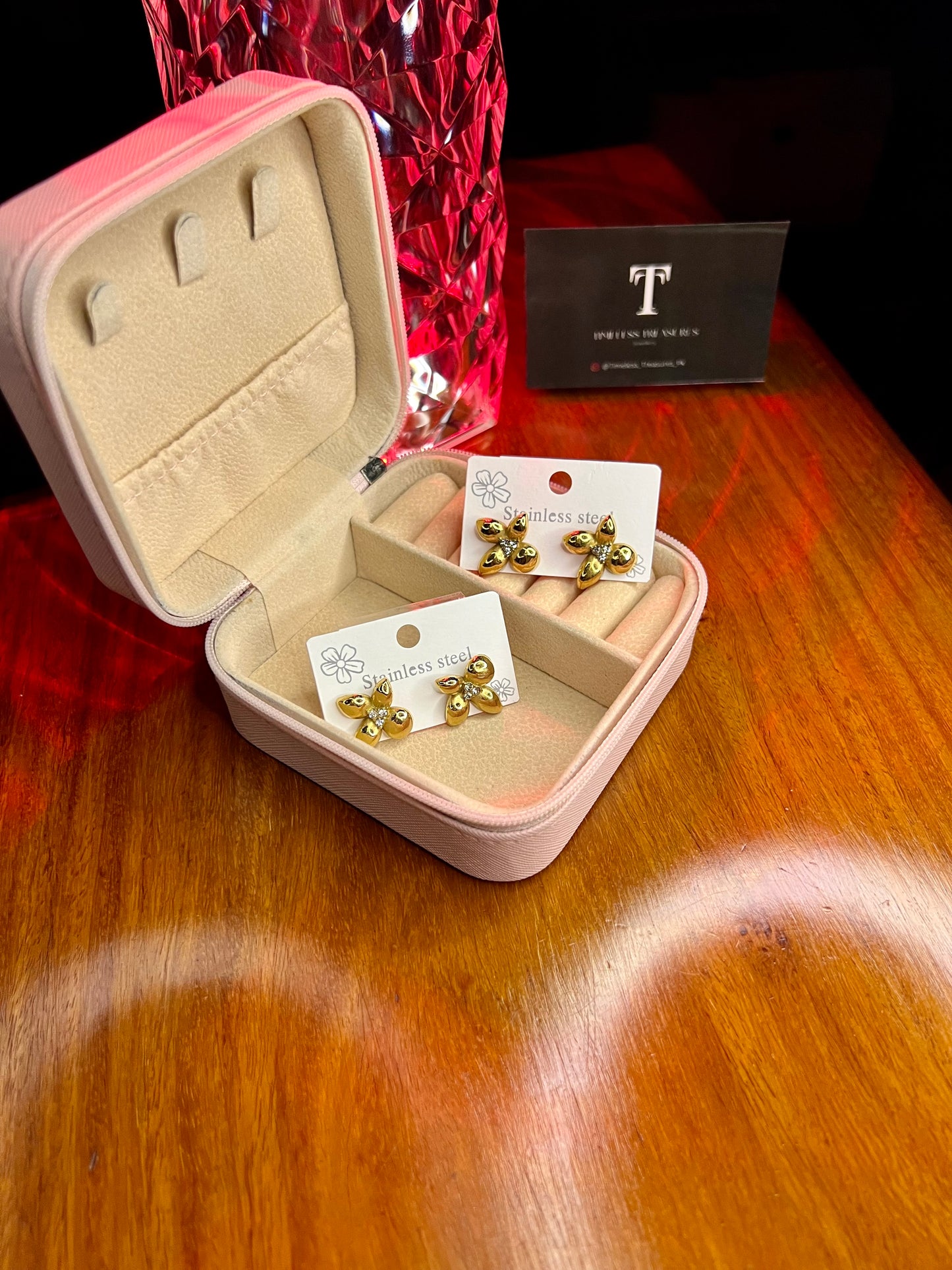 Premium Quality Stainless Steel 18k Bloomea Gold Earrings