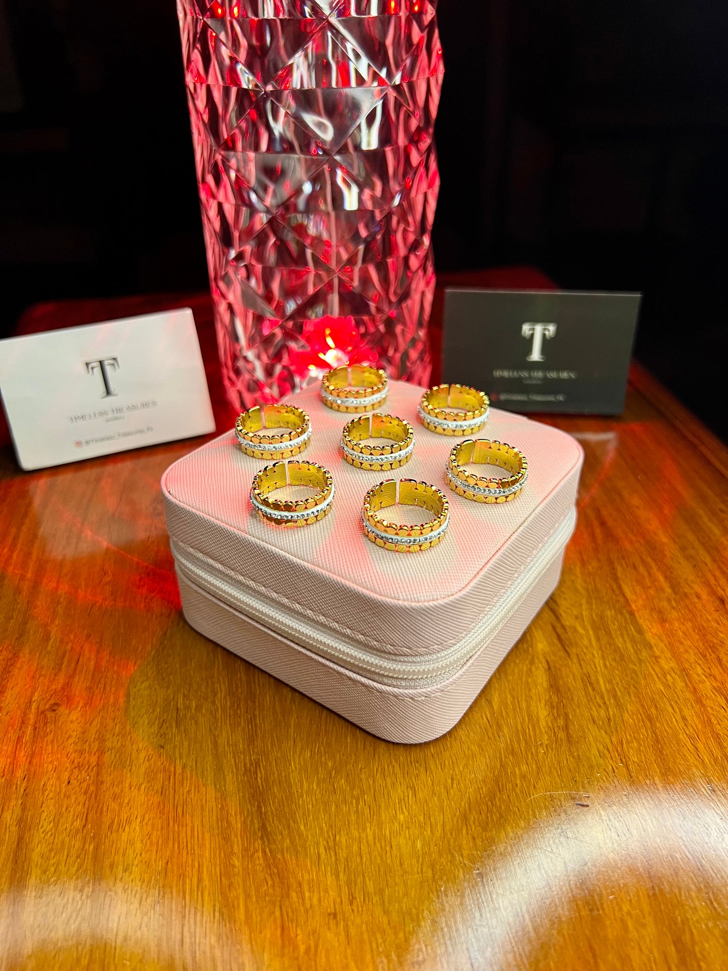 Premium Quality Stainless Steel 18k Crown Stone Ring