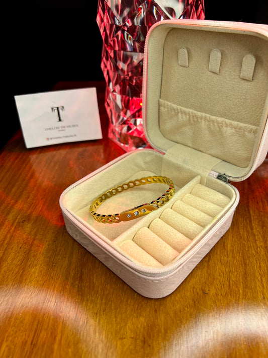 Premium Quality Stainless Steel 18k Crystal Linked Bangle