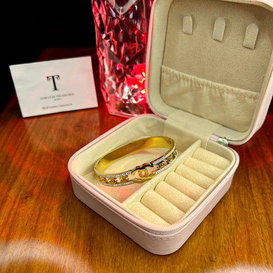Premium Quality Stainless Steel 18k Chanel Gold Luxury Bangle