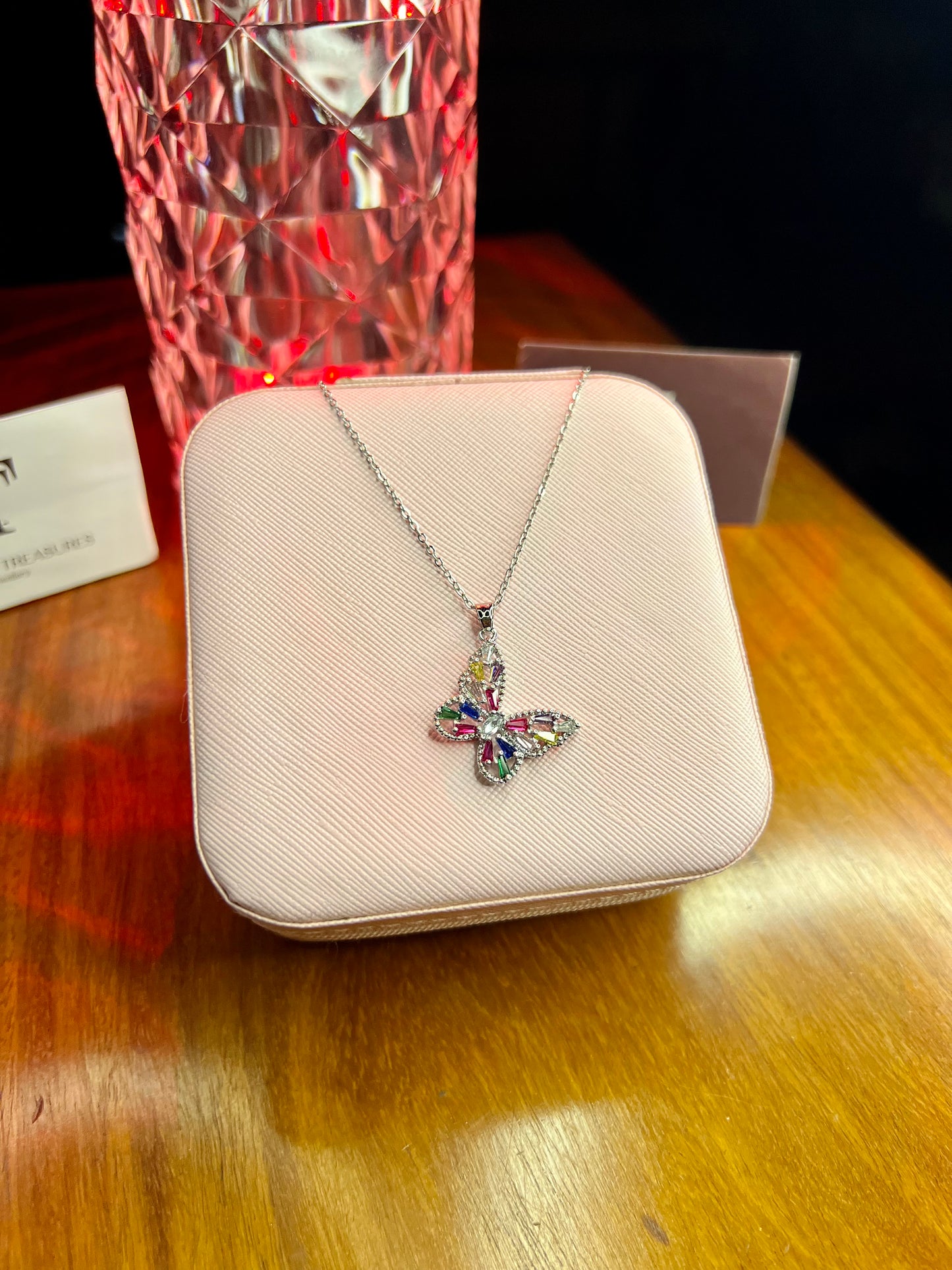 Premium Quality Multi Stone Butterfly Necklace