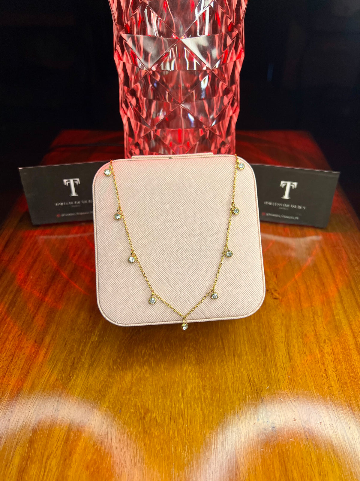 Premium Quality Stainless Steel 18k Galaxy Stone Necklace