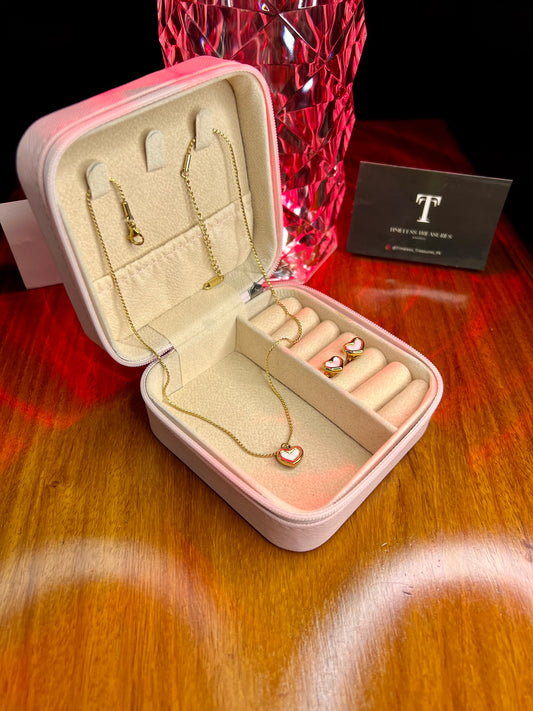 Premium Quality Stainless Steel 18k Cupid Grace Necklace Earring Set