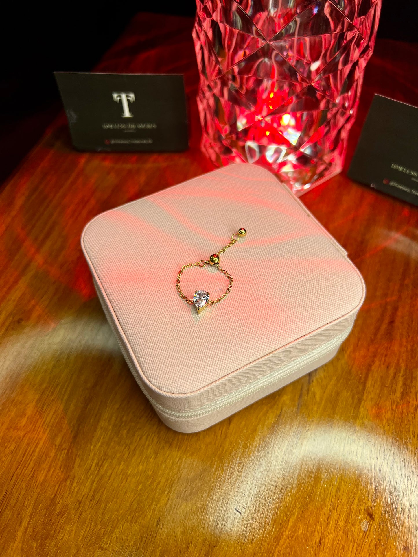 Premium Quality Stainless Steel 18k Heart Shape Updown Ring