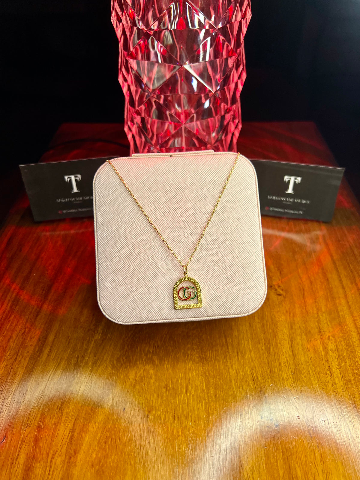 Premium Quality Stainless Steel 18k Gucci Inspired Gold Necklace
