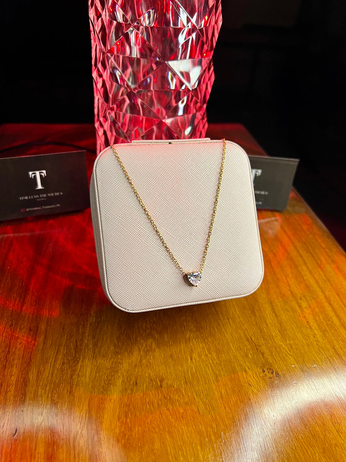 Premium Quality Stainless Steel 18k Diamond Heart Necklace
