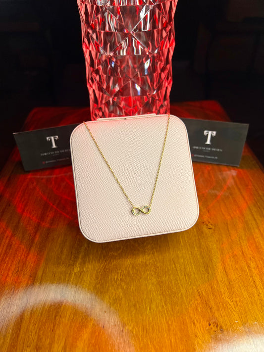 Premium Quality Stainless Steel 18k Infinity Stone Necklace