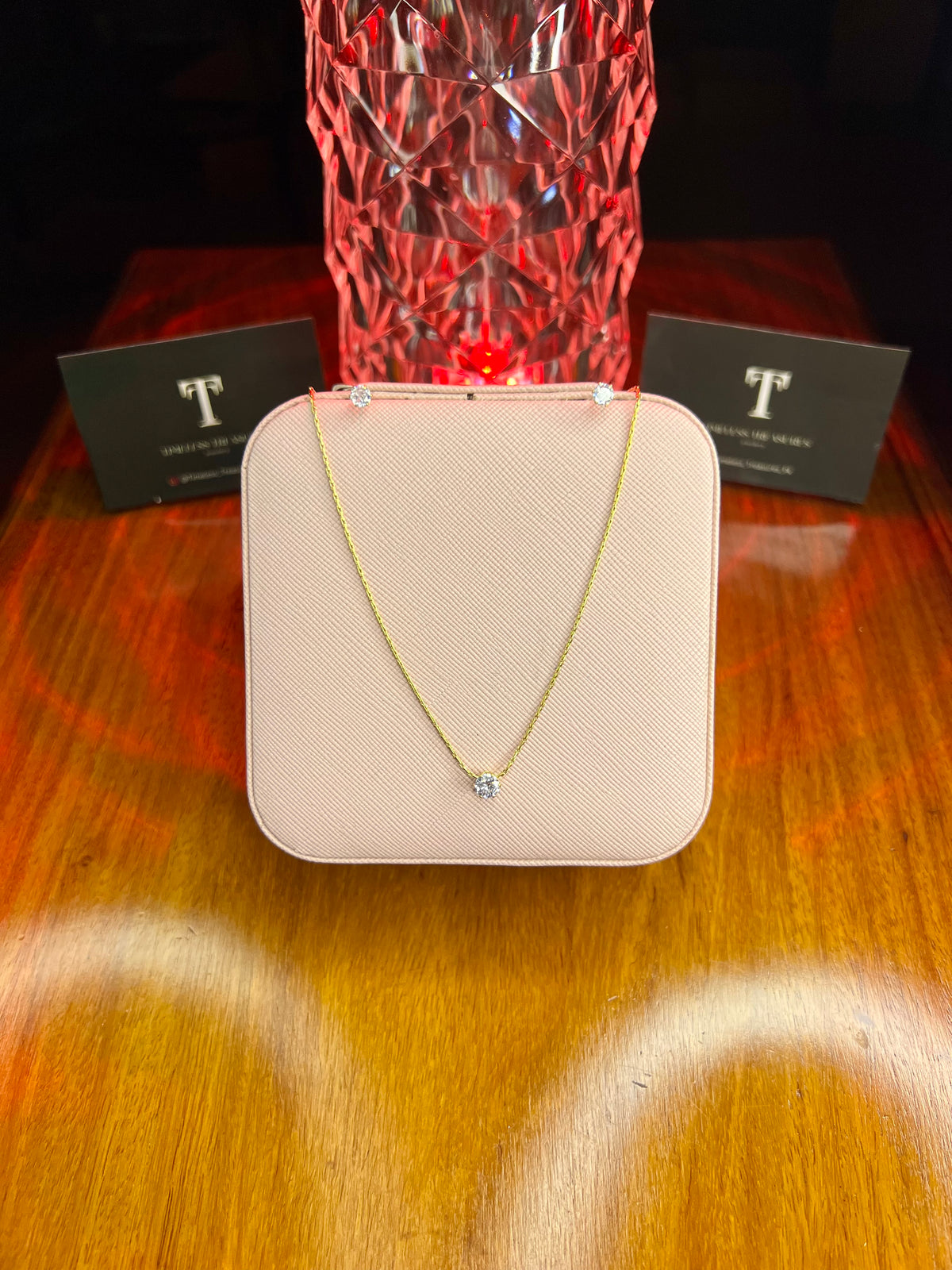 Premium Quality Stainless Steel 18k White Stone Necklace Earring Set