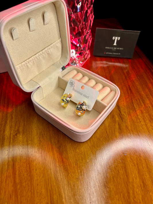 Premium Quality Stainless Steel 18k Vintage Blossom Gold Earrings