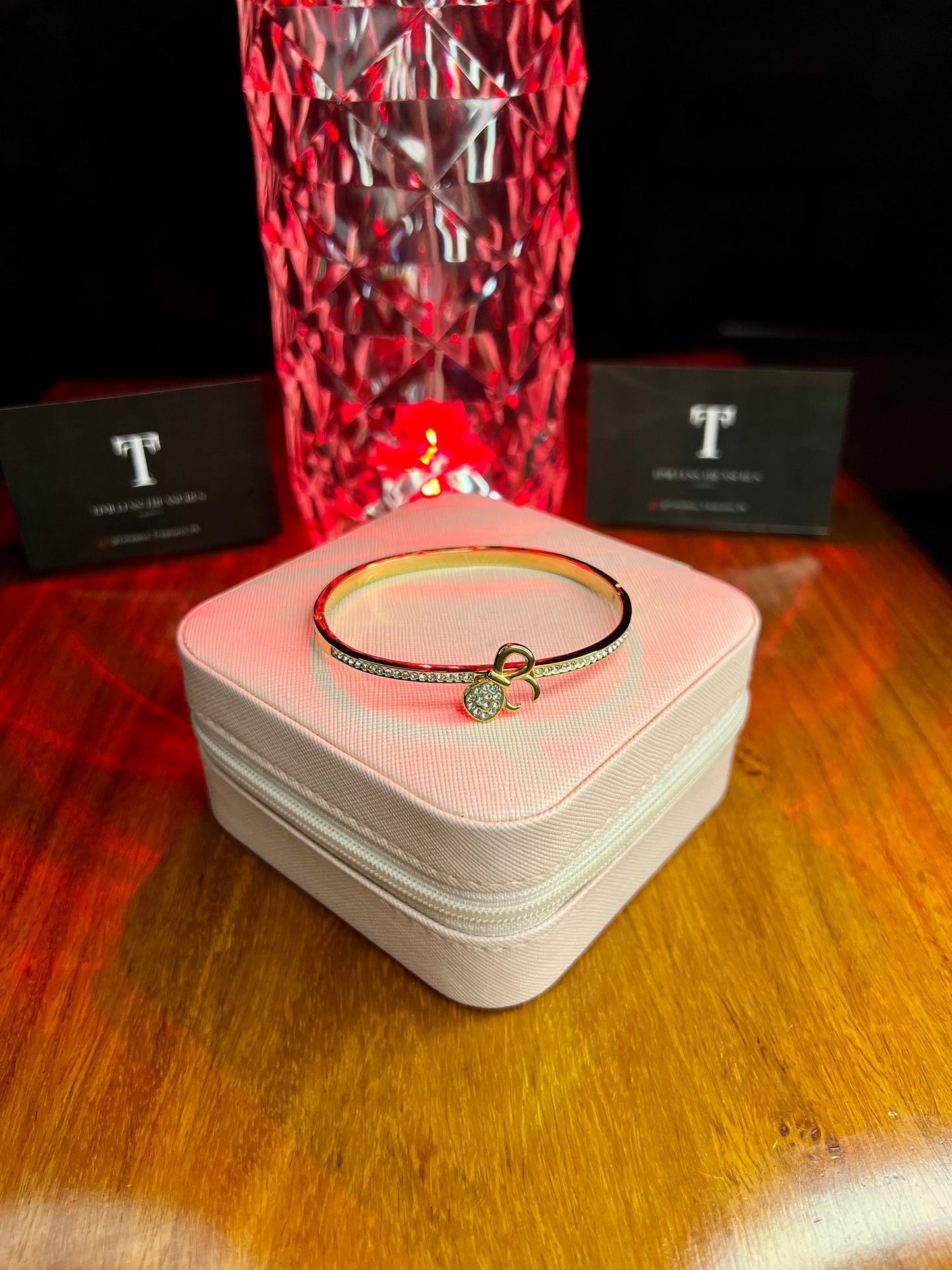 Premium Quality Stainless Steel 18k Bow Gold Luxury Cuff